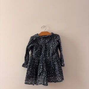 Emile et Ida Dark Blue Floral Kids Dress